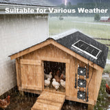 ZIZIWIN 5.5" Solar Chicken Coop Fan 3 Kit, 30W Solar Powered Greenhouse Fan, Solar Exhaust & Intake Fans Outdoor Waterproof, for Outside Shed Doghouse Ventilation Air Circulation Cooling, No Battery