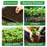 RooTrimmer Growing Trays, 1020 Plant Nursery Trays Heavy Duty Seed Starter Flat Seedling Tray for 72/128 Cell Plug Tray Transplant Growing Microgreens (21"×11", 10 Pack, 1.6" Deep, Without Holes)