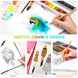 Ohuhu Mix Media Pad - 10"x7.4" Mixed Media Art Sketchbook, 120 lb/200 gsm Heavyweight Papers, 78 Sheets/156 Pages, PU Hardcover Mixed Media Paper Pad for Acrylic Painting Christmas Gift