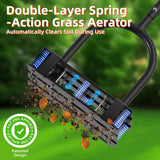 DomiHapi Lawn Aerator with Spring-Loaded Automatic Soil Removal Design