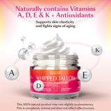 100% Grass Fed Beef Tallow for Skin - Face and Body - No Oils Added, Whipped Tallow Balm - Deep Hydration and Skin Repair - Vanilla Essence - Soothes Dry Skin and Irritation - Fast-Absorbing