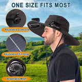 Solar Fan Hat for Men & Women, Wide Edge Outdoor Sun Hat with 2 Built-in Fans, UPF 50+ Waterproof Outdoor Hiking Camping Fishing Hat, 3 Speed Adjustable Fan Hat (Khaki)