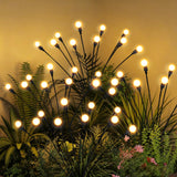 PATIOPIA Solar Garden Lights, LED Swaying Solar Lights Outdoor Waterproof, Warm White Firefly Outdoor Decorative Lights, Garden Decor, Yard, Patio, Pathway Decoration Gardening Gifts (4 Pack)