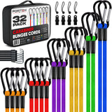 FORTEM Bungee Cords with Hooks, Bungie Cords Multi Pack, Canopy Ties, Ball Bungees, Plastic Coated Metal Hooks (Pack of 24)