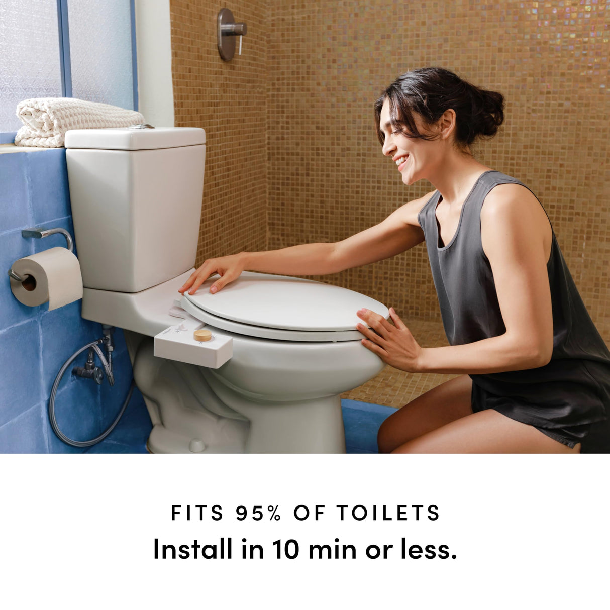 TUSHY Classic 3.0 Bidet Toilet Seat Attachment - a Non-Electric Self Cleaning Water Sprayer with Adjustable Water Pressure Nozzle, Angle Control & Easy Home Installation (Brushed Nickel)