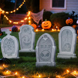 Jack Sally Tombstones Yard Signs, 17 Inch Gravestones Set Scary Halloween Decor Christmas Nightmare Halloween Decorations Outdoor Before Lawn Garden RIP Pumpkin Yard Stakes Outside Graveyard, Not Foam