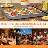 Silicone Warming Mat for Food, Fast Full Surface Heating Electric Warming Tray, 9 Level Temperature Adjustable Warming Kitchen Mat, Roll Up Food Warmer Mat for Countertop, Party, Travel