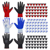 YOUKE OLA 120 Pair Gardening Gloves for Men Women, Breathable Rubber Coated Garden Gloves Working Gloves for Gardening, Construction (Black, Red, Blue)