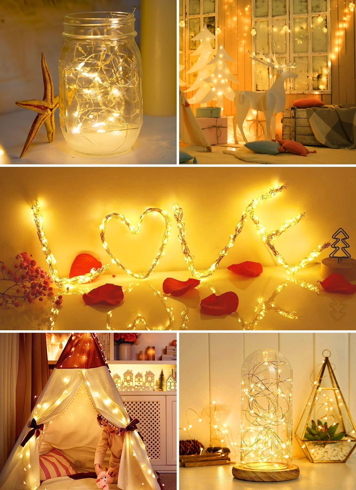 Brightown 24 Pack 7ft Battery Operated LED Fairy Lights for Xmas Decoration