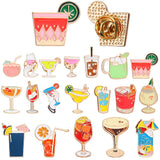 Quelay 20 Pcs Cocktail Enamel Pin Classic Cute Lapel Pin Set Beach Brooch Badges Jewelry for Bartender Aprons, Jackets, Backpacks and Purses, Shirt and Suit Lapels