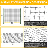 BSTPCOO 2.4" Mesh Nylon Bird Netting 50'x50', Poultry Netting, Chicken Net