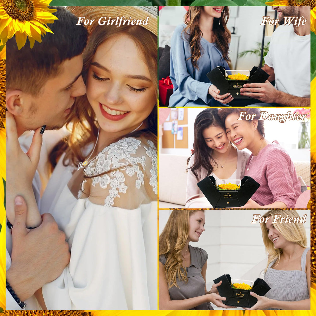 Sereney Preserved Sunflower Gifts for Women You are My Sunshine Necklace