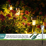 GIGALUMI 16 Pack Solar Path Lights Outdoor,Solar Lights Outdoor Waterproof,Stainless Steel LED Landscape Lighting,Solar Garden Lights for Driveway,Pathway,Patio,Yard