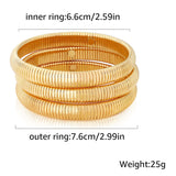 BONJOULRY 14K Gold Stretch Omega Snake Chain Bangle Bracelets Set of 3, 10MM Chunky Wide Flexible Wristband, Waterproof Non Tarnish Stackable Cuff Bracelets for Women