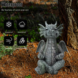 UTTCMK Garden Dragon Statue Decor - Meditation Dragon Sculpture Figurine Outdoor Decoration, Zen Yoga Garden Art Sculpture for Patio Lawn Yard Balcony Indoor Decor(Hands Flat)