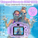 Agoigo Kids Waterproof Underwater Camera Toys for Girls Age 3-12, Purple