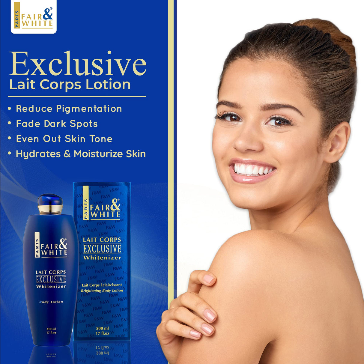 FAIR & WHITE Lait Corps Exclusive Body Lotion - 17 Fl oz / 500 ml