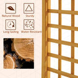 Outsunny 90in Wood Garden Arbor Arch with Trellis Wall Decor for Party
