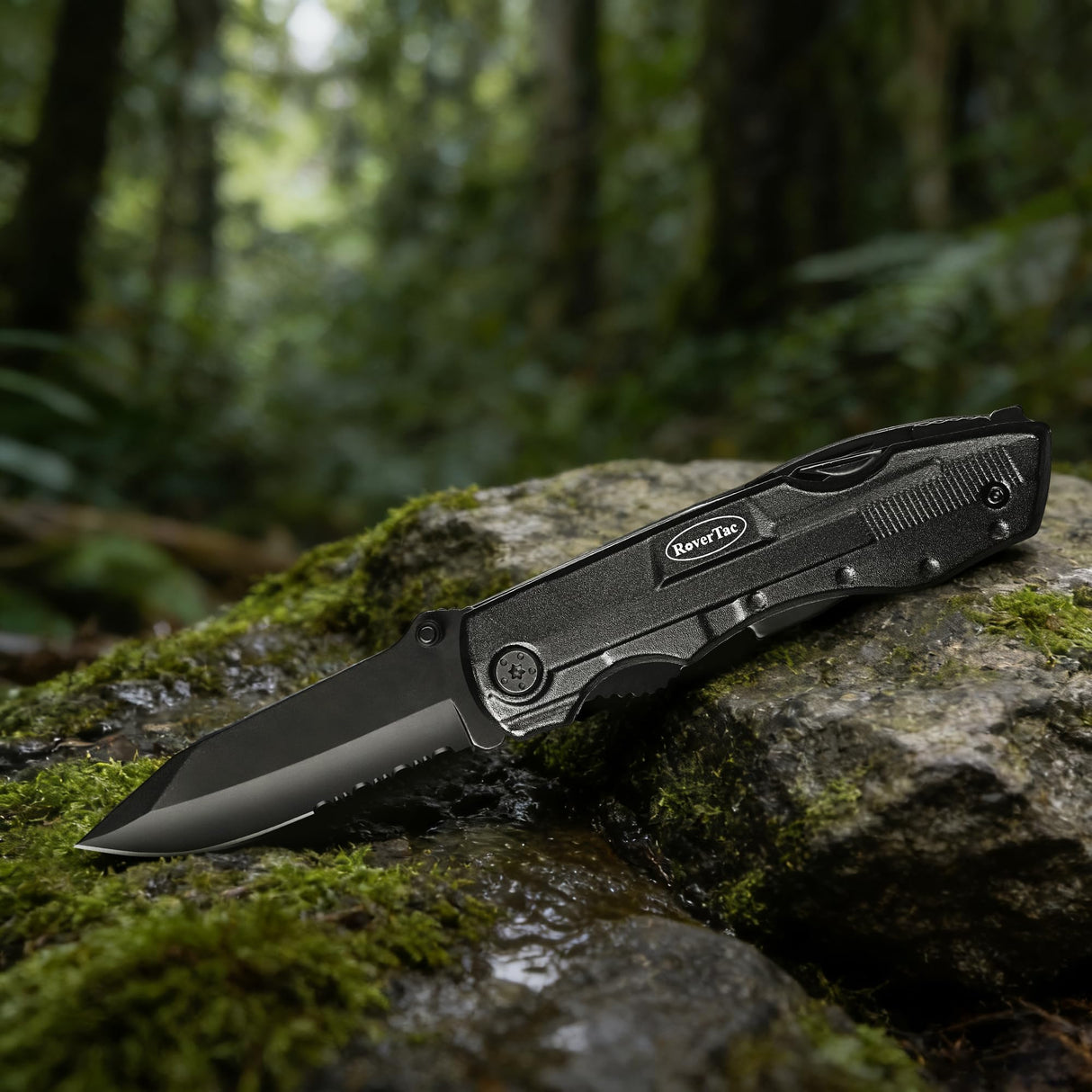RoverTac Pocket Knife, 15-in-1 Multitool with Pliers, Bottle & Can Opener, 9 Screwdriver Bits, Locking Mechanism & Nylon Sheath - EDC Multi Tool for Camping, Hiking & DIY, Gift for Men & Dad