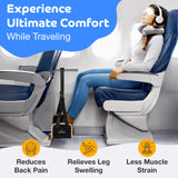 Portable Airplane Foot Hammock for Plane Travel with Memory Foam & Hardboard for No Feet or Leg Clashing - Long Flight Air Travel Essentials to Relax Feet Rest Flying Overseas by Beswalt (Black)