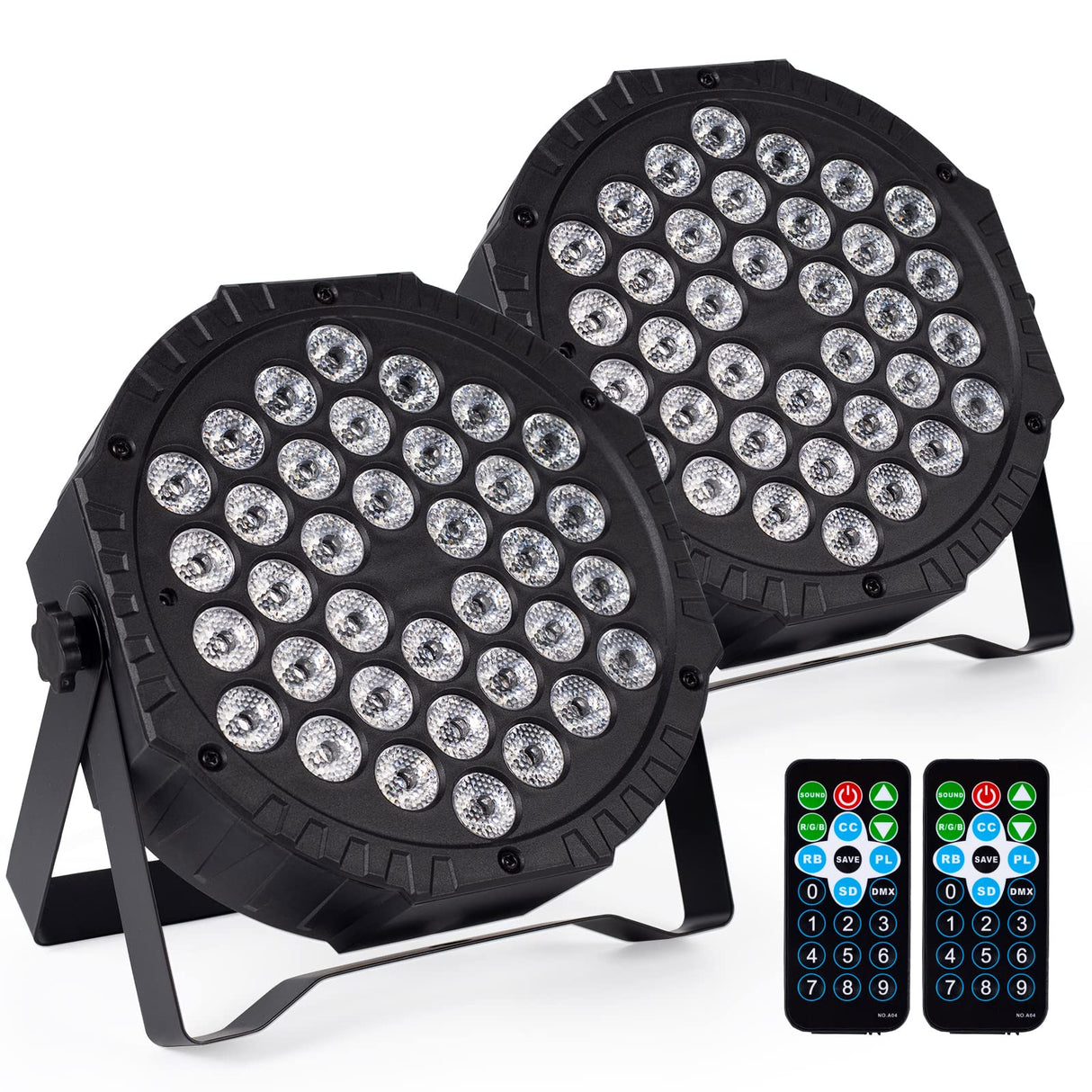 DJBoomy Stage Lights 36 DJ LED Par Light RGB Party Lights Uplights with Sound Activated Remote DMX Control for Disco Dance Wedding Club Christmas Birthday Music Party Stage Lighting