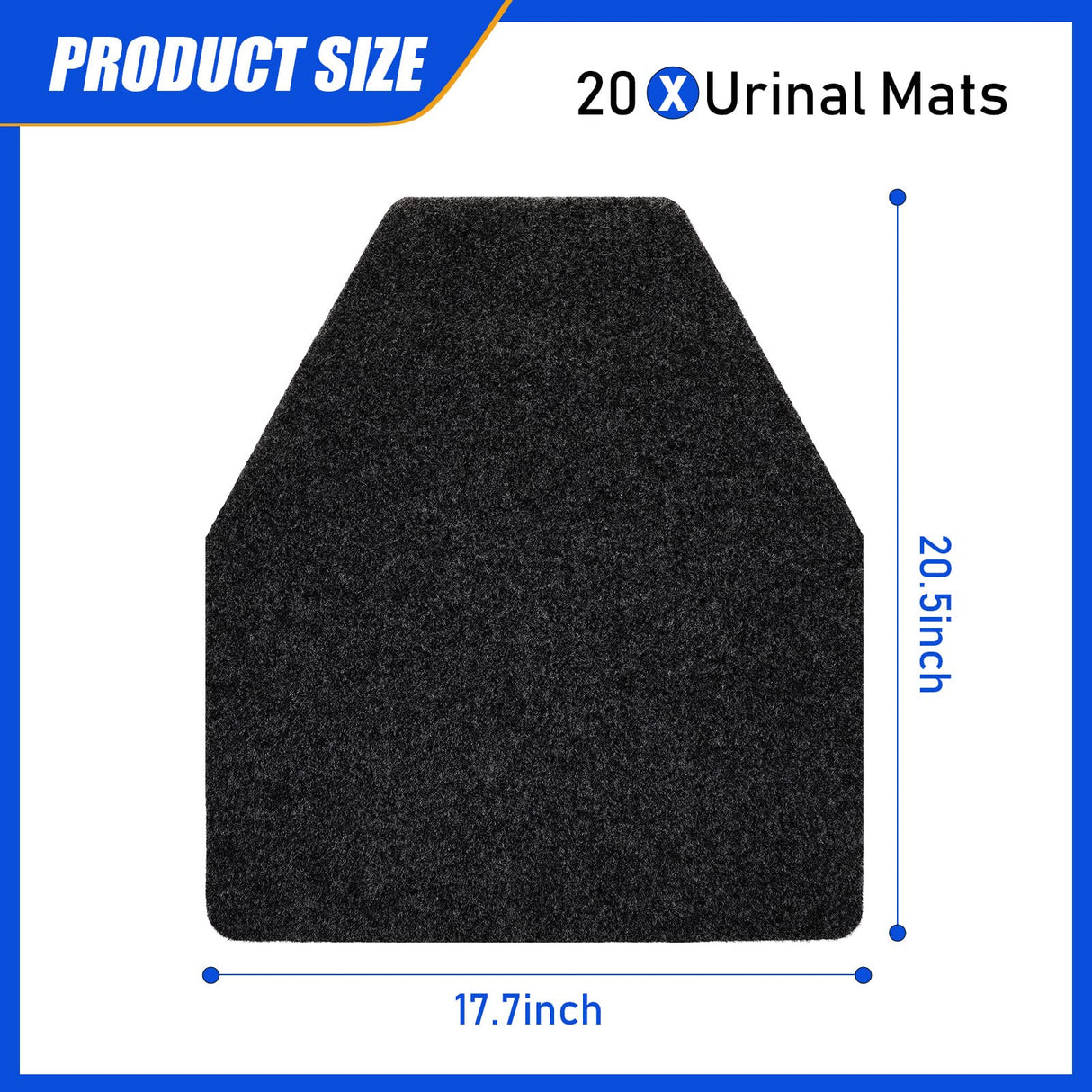 Nuanchu 20 Pack Urinal Mats for Men, Non-Slip Urinal Floor Mats for Commercial Use, Highly Absorbent, Bathroom Floor Pads for Men's Restroom (Black)