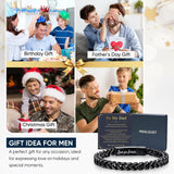 MEALGUET Black Chain Bracelets for Dad : To my Dad Stainless Steel Franco Chains Love you Forever Engraved Link Men's Bracelet to Daddy from Daughter Son, Sentimental Father's Day Birthday Gifts, M