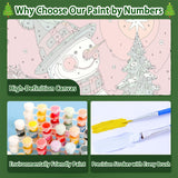 4 Pack Paint by Numbers Kit for Adults - Wooden Easel, Christmas Paint by Numbers with Frame, Christmas Adult Painting by Number Kits on Canvas, Easy Oil Painting Arts Gift Wall Decor 8x12inch