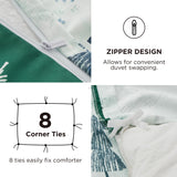 Bedsure King Size Christmas Duvet Cover - Green Forest Holiday Bedding Set, 5-Piece Collection Includes 1 Duvet Cover, 2 Pillow Shams, 1 Throw Blanket, and 1 Decorative Pillow (King, Green Forest)