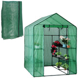 Walk-in Greenhouse Replacement Cover with Roll-Up Zipper Door, 56×56×76 inch PE Greenhouse Cover Protect Outdoor Gardening Plants from Cold Frost，Waterproof and UV Resistant(Frame Not Include)