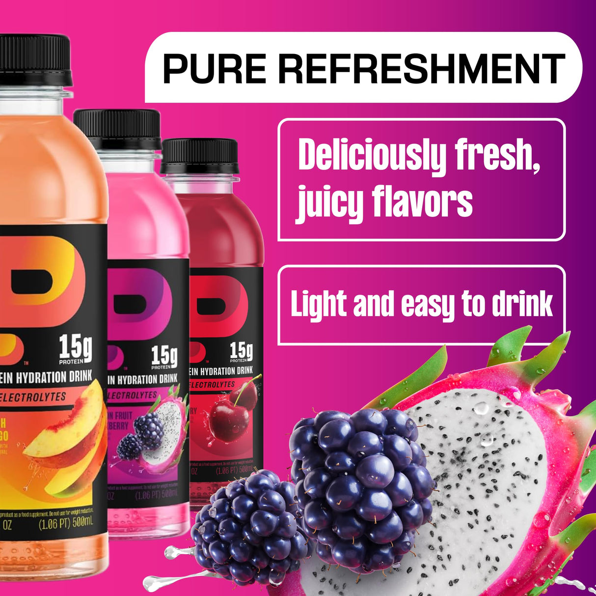 Protein2o Hydration Drink - 2-in-1 Liquid Clear Whey Protein Isolate and Electrolyte Drink - 15g Protein, Vitamins B5, B6 - Post-Workout Recovery - 16.9 Fl Oz - 12 Count Flavor Fusion Variety Pack