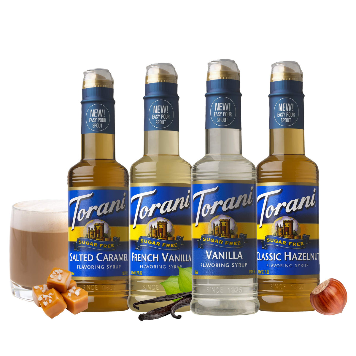 Torani Sugar Free Drink Syrup Coffeehouse Variety Pack, 12.7 fl oz Set of 4