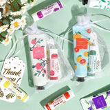 AZEN 100 Sets Hand Cream and Lip Balm Set with Organza Bag Thank You Card, Baby Shower Wedding Gifts for Guests, Bridal Souvenirs for Colleagues Employee Coworkers, Party Favor for Female Friends