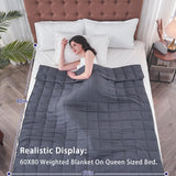 yescool Weighted Blanket for Adults 20lbs Queen Size, 60" x 80", Grey