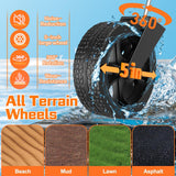 YACONA 360LBS Wagons Carts Foldable, 240L Lightweight Wagon with All Terrain Wheels, Collapsible Wagon Cart for Grocery, Camping, Beach, Garden & Sports