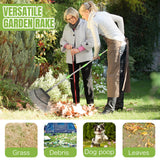 Adjustable 65 Inch Long 18 Inch Wide Garden Rake, 25 Tines Metal
