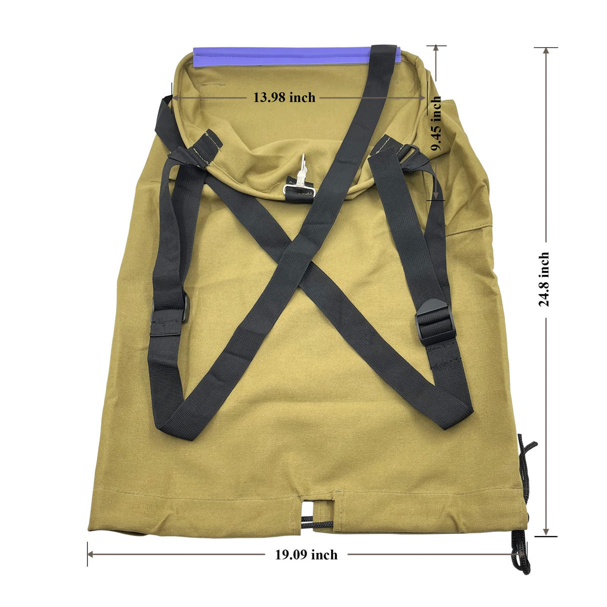Large Adjustable Canvas Fruit Picking Bag for Orchard Farm Garden (Brown)