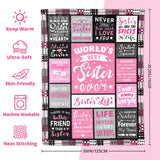 PVDSAVE Sister Birthday Gifts, Best Sister Ever Blanket 50"x60"