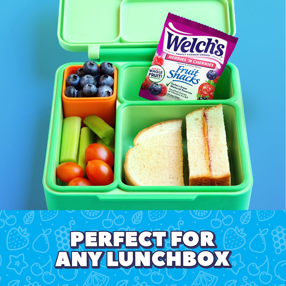 Welch's Fruit Snacks, Mixed Fruit & Berries 'N Cherries, 0.8 oz, 60 Ct
