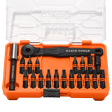 Klein Tools 32787S Slim Micro-Ratchet ProFlex Impact Driver Bit Set, 20-Piece, S2 Steel, MODbox Compatible Storage Case, Magnetic Bit Holder