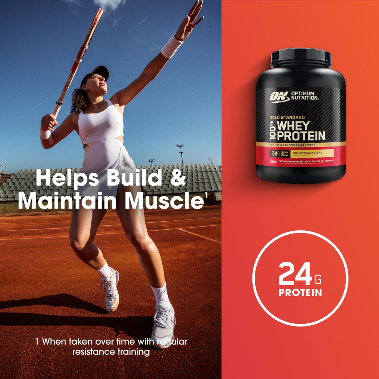 Optimum Nutrition Gold Standard 100% Whey Protein Powder, French Vanilla Crème, 5 Pound (Packaging May Vary)