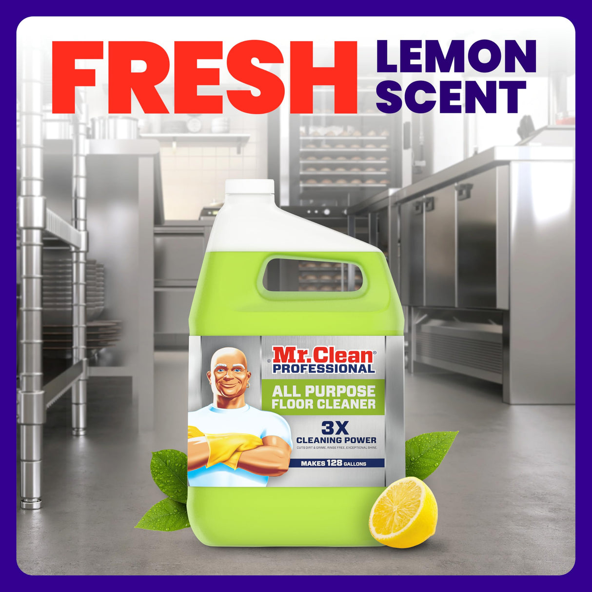 Mr. Clean PRO All Purpose Floor Cleaner, Bulk Liquid Concentrate for Cleaning Hardwood, Tile or Terrazzo Floors, Commercial Use, 1 gal (Case of 3)