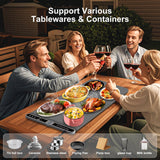 Extra Large Warming Mat for Food XXL:40”X15” Soft Electronic Food Warmers for Parties Buffet Silicone Food Warming Mat 6-Level Timer 9-Level Temp Control 18H Auto-Off 8S Fast Heating Grey
