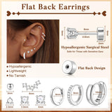Turandoss 8 Pairs Silver Stud Hoop Earrings for Women Silver Plated