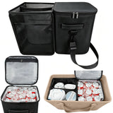 XYFuuee 2-in-1 Cooler Organizer Insert for X Large Bogg Bag Accessories, PEVA Portable Leak-Proof Ice Chest, Lightweight Mesh Divider Inserts Pouch with 4Fastener for XL Bog Beach Rubber Tote, Black