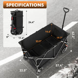 Hikenture Wagons Carts Foldable 330LBS, Heavy Duty Collapsible Wagon