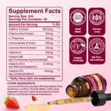 Liposomal Saffron Supplements - 88.5mg Saffron Extract Liquid Drops with L-Theanine, Chamomile, Vitamin C, B6, B12 & D3 for Antioxidant, Immune, Mood, Energy, Focus & Sleep - 2 Fl Oz Strawberry Flavor
