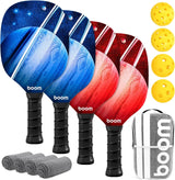 Generic Pickleball Set - 4 Wood Paddles, Balls, Towels, Carry Bag - Cushion Grip, Gift Set for Men Women