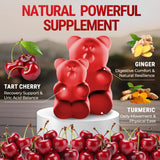 [Ultra Strength] Tart Cherry Gummies Extract with Turmeric & Ginger - Natural Tart Cherry Supplement for Uric Acid Cleanse Support & Recovery Gummies