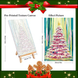 4 Pack Paint by Numbers Kit for Adults - Wooden Easel, Christmas Paint by Numbers with Frame, Christmas Adult Painting by Number Kits on Canvas, Easy Oil Painting Arts Gift Wall Decor 8x12inch